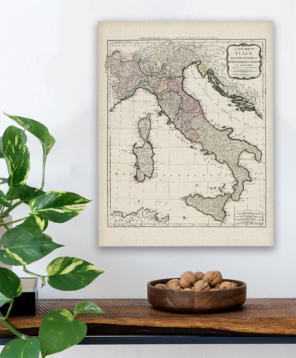 Amazon.com: 1794 Italy Map - 16x20 Unframed Poster - Vintage
